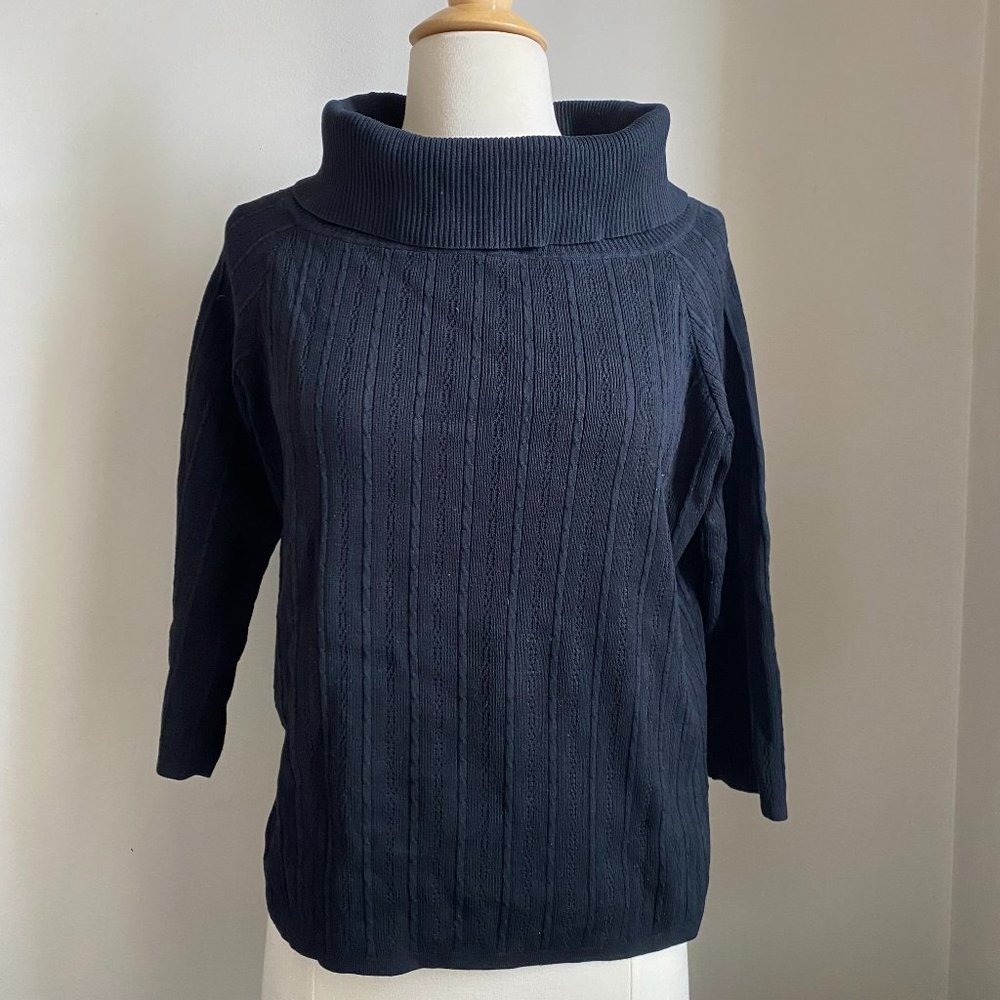 Kate Hill Vintage Black Sweater with Roll Neck Size L